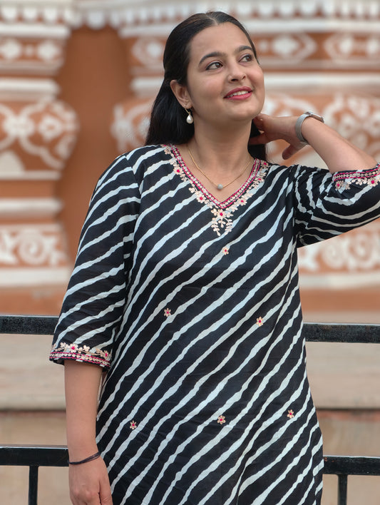 Lehriya Cotton Straight Kurta