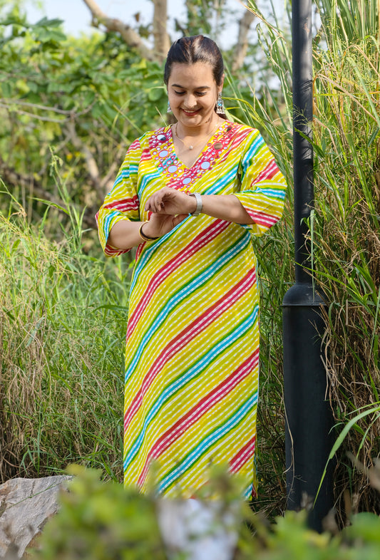 Rangrez Cotton Straight Kurta