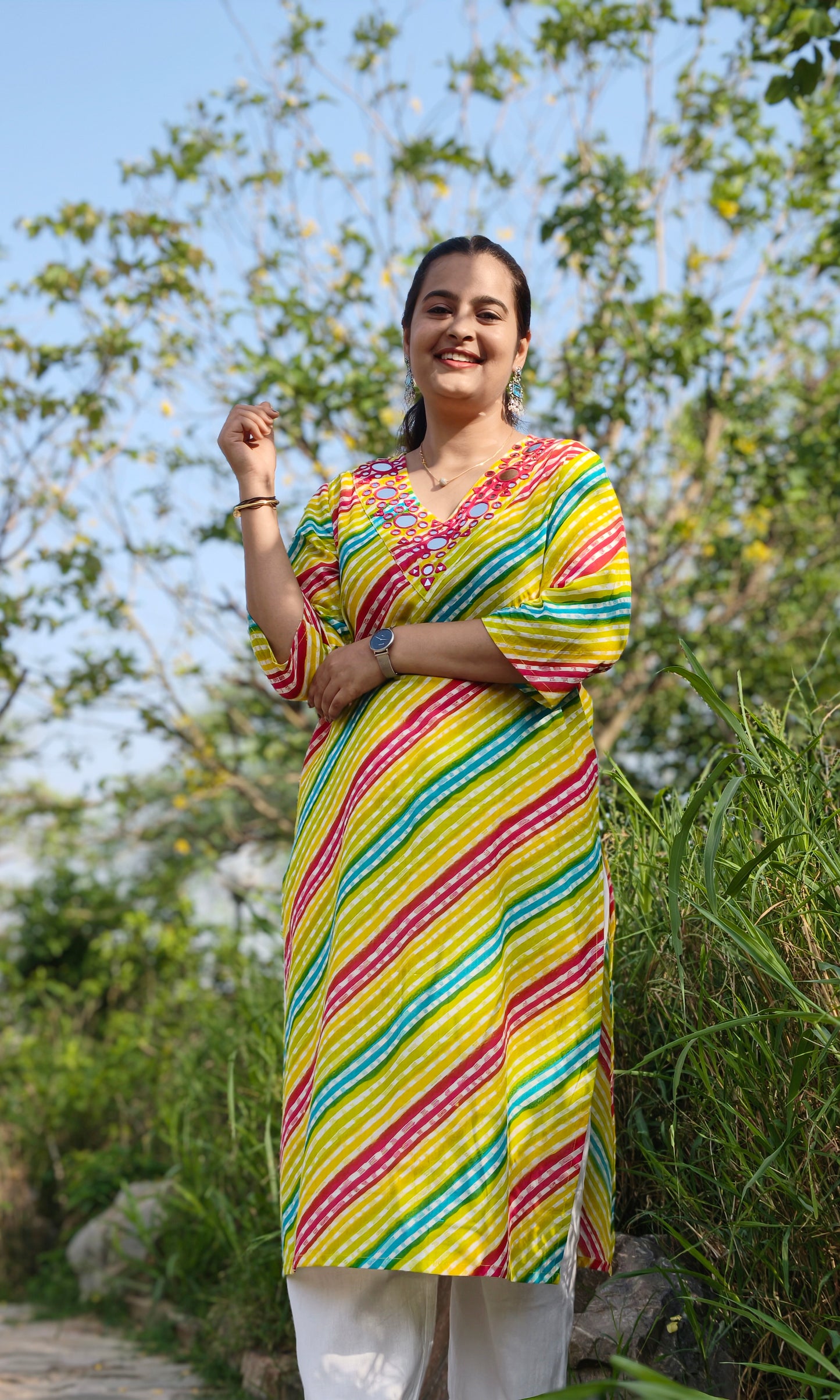 Rangrez Cotton Straight Kurta