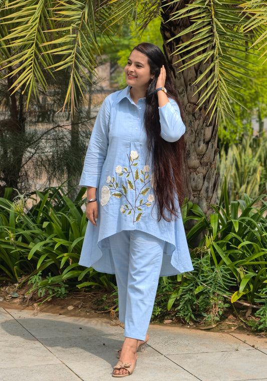 Blue Iris Embroidered Kurta Set