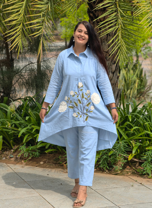 Blue Iris Embroidered Kurta Set