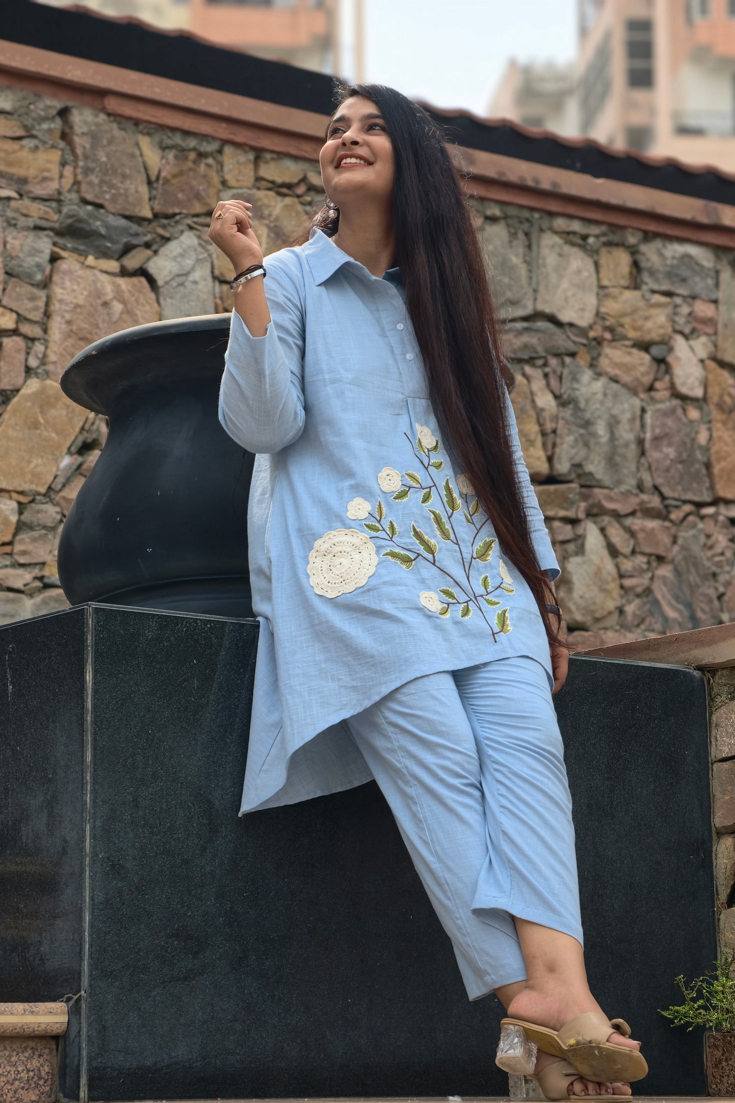 Blue Iris Embroidered Kurta Set