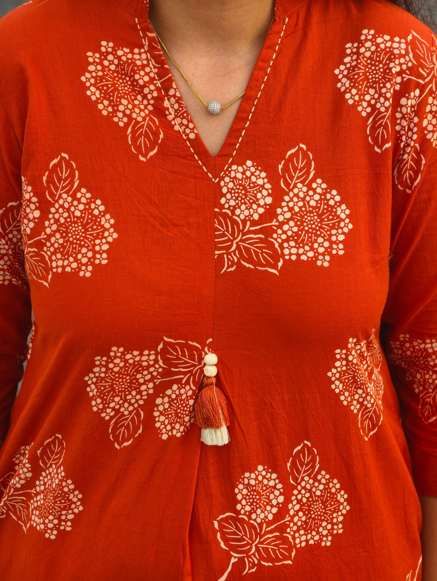 Kesariya Cotton Kurta Pant Co-ord Set