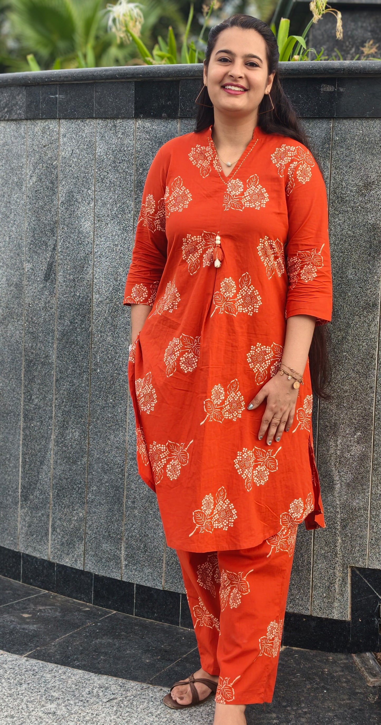 Kesariya Cotton Kurta Pant Co-ord Set