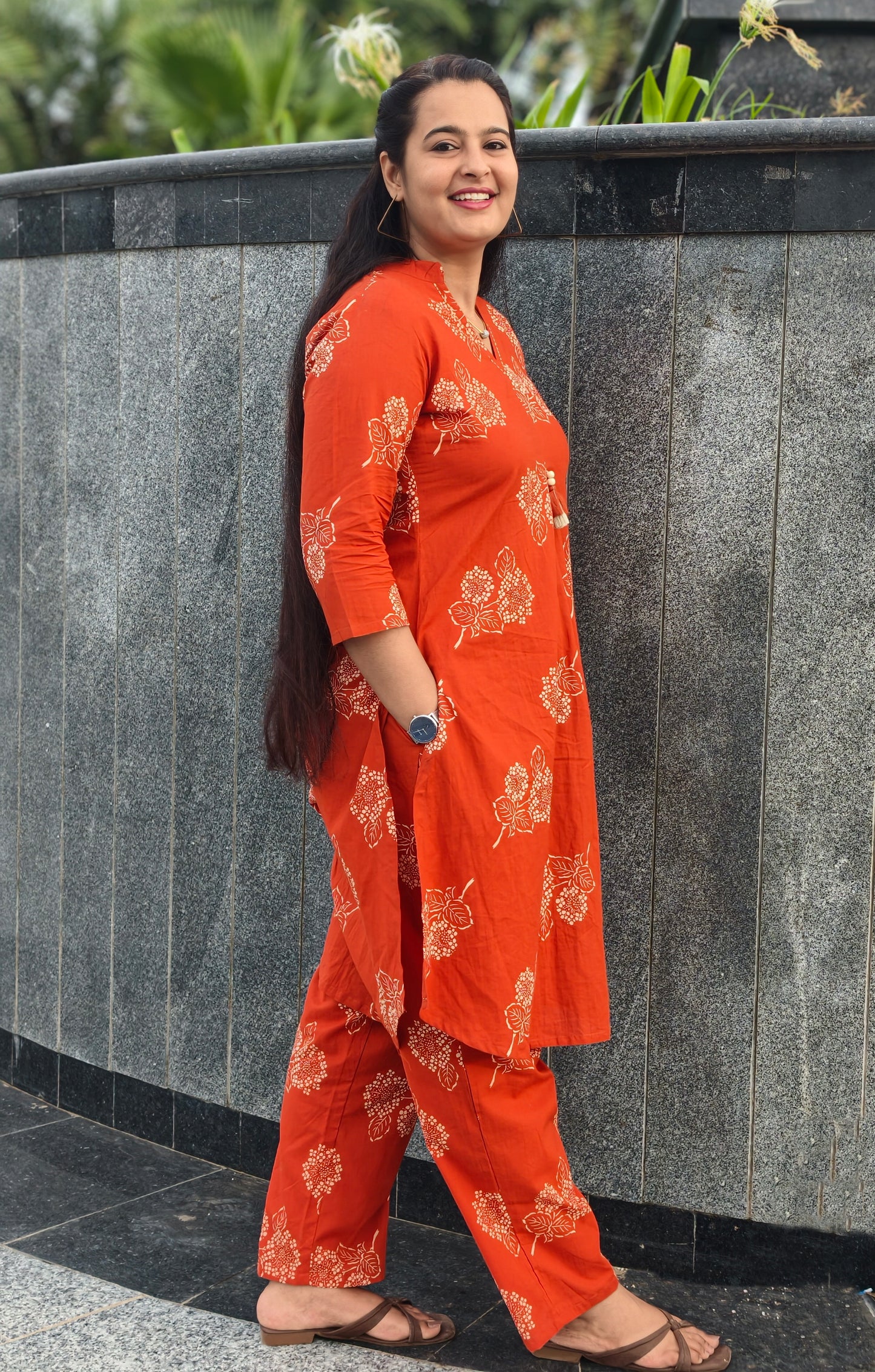 Kesariya Cotton Kurta Pant Co-ord Set