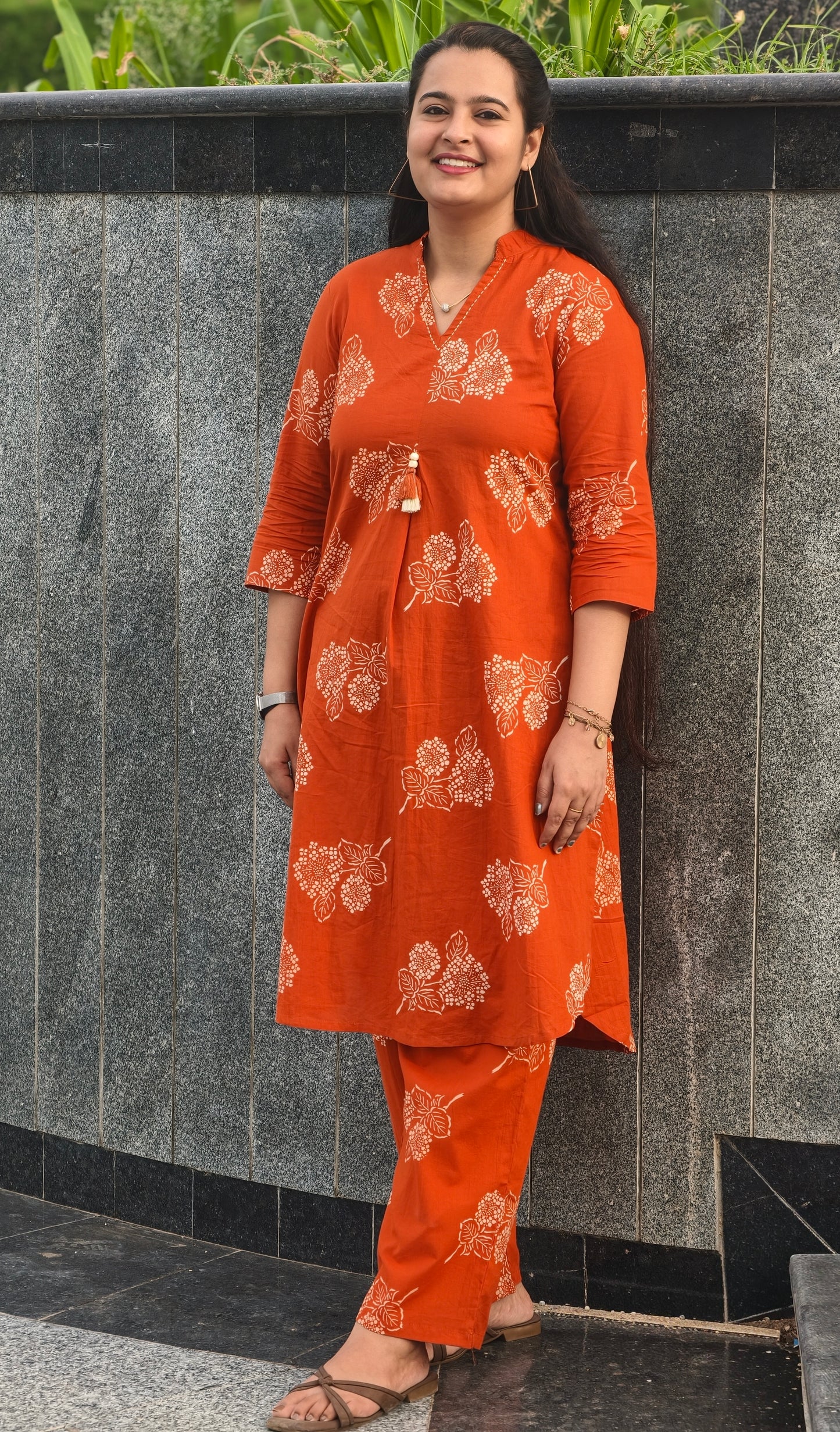 Kesariya Cotton Kurta Pant Co-ord Set